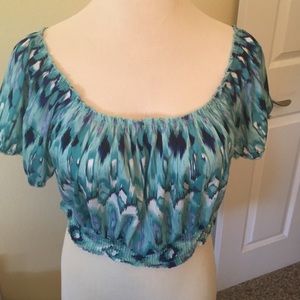 Blue tie dye crop top